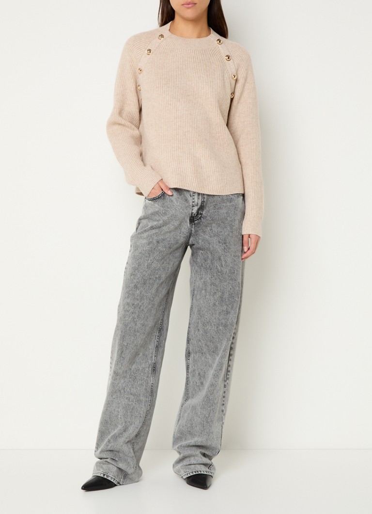 Co'Couture Row ribbed crew neck sweater