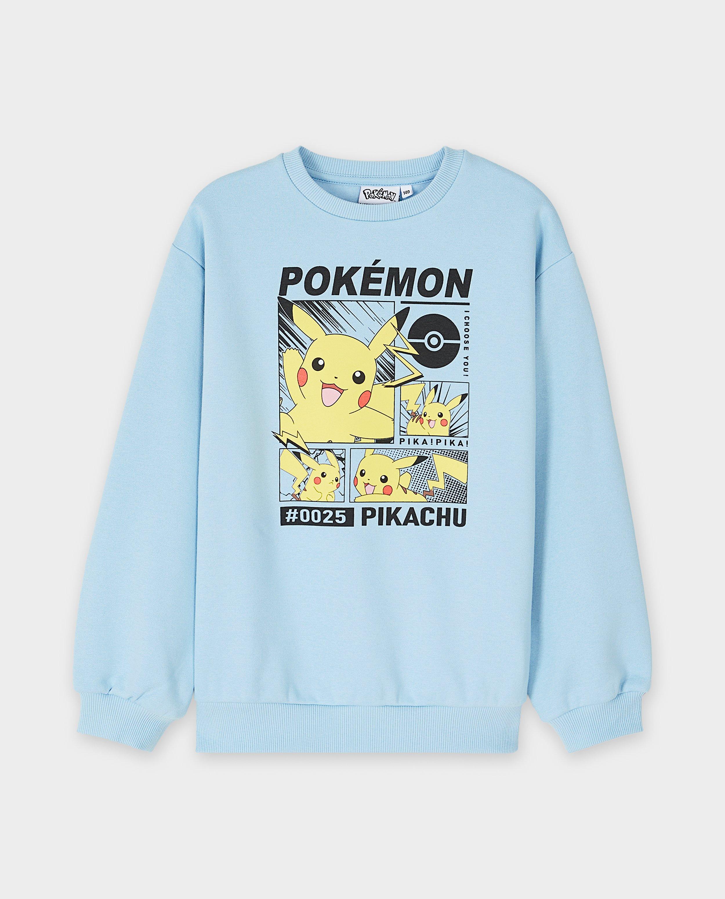 Pulover Pokemon cu imprimeu Pikachu albastru deschis