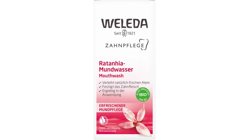 WELEDA ZAHNPFLEGE Ratanhia-Mundwasser 50 ml