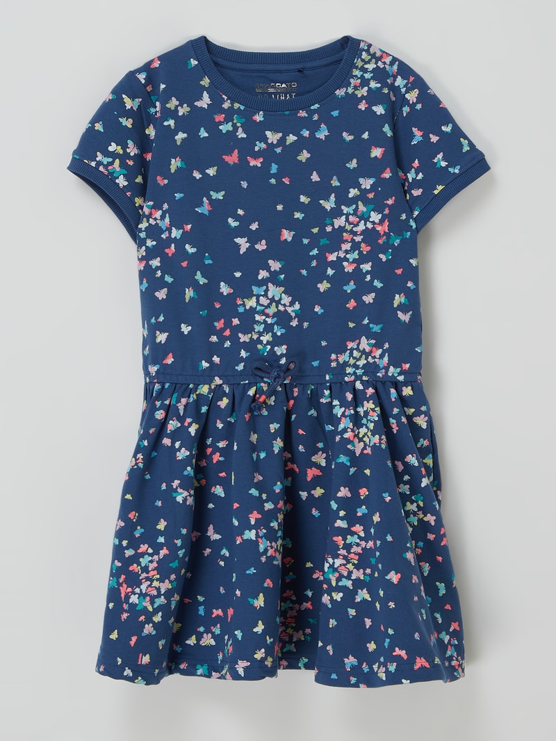 Sweatkleid mit Schmetterling-Prints in blau