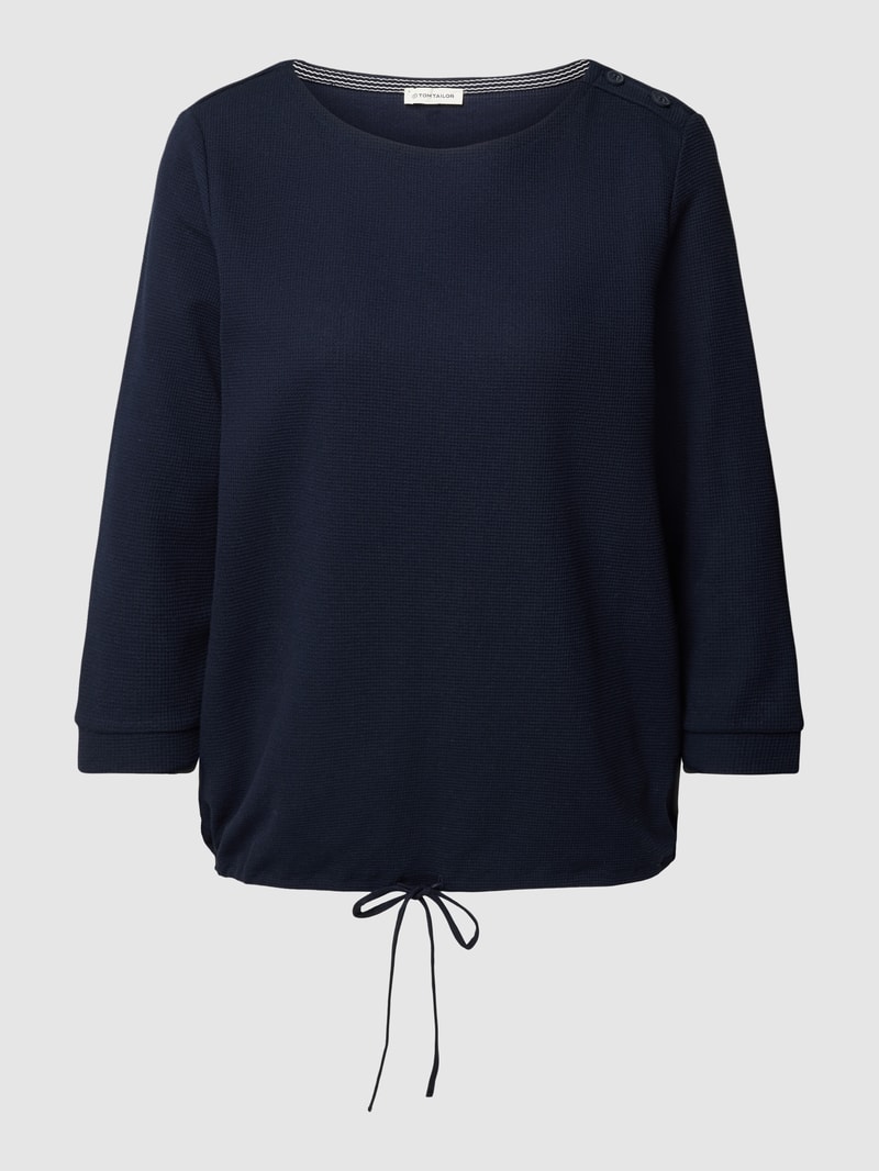 Pullover mit 3/4-Arm und Tunnelzug in marineblau