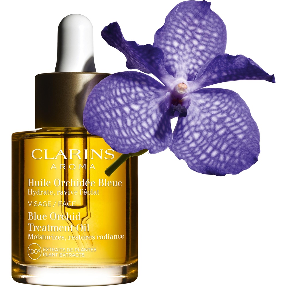 Clarins Huile Orchidée Bleue Hydrate, ravive l'éclat  100% Extraits de Plantes Huile Visage