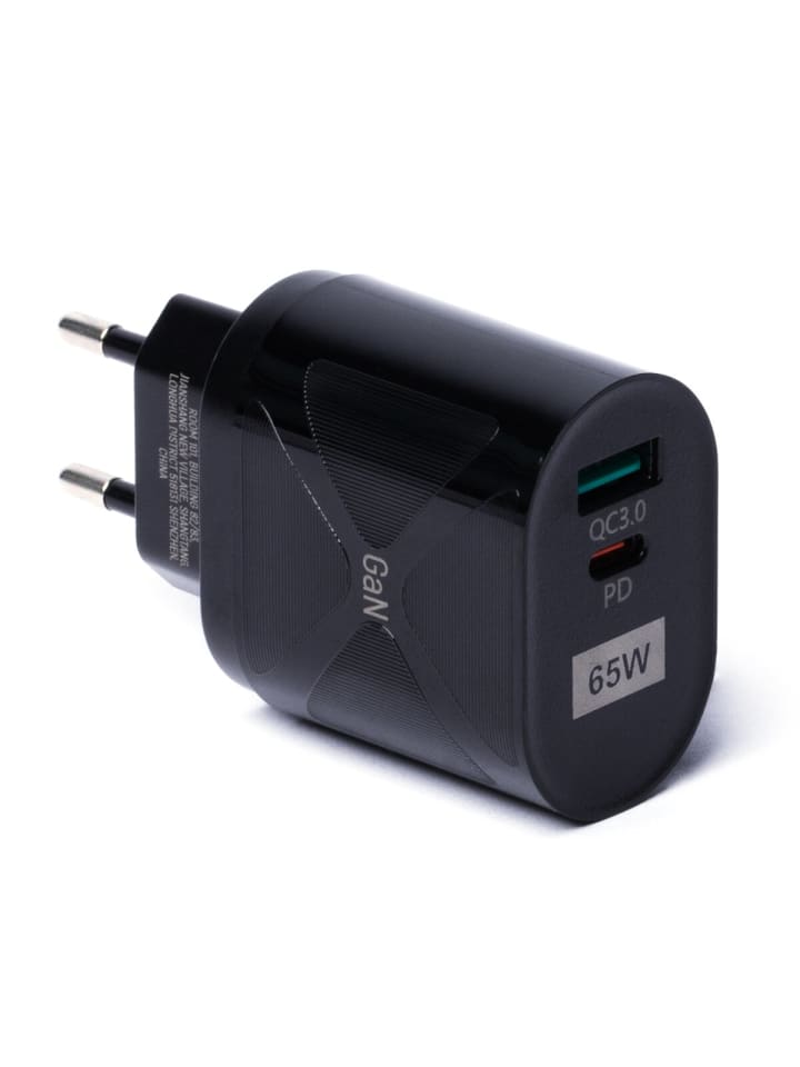 Wozinsky 65W GaN-Ladegerät mit USB-Anschlüssen Schwarz in Schwarz günstig kaufen onesize