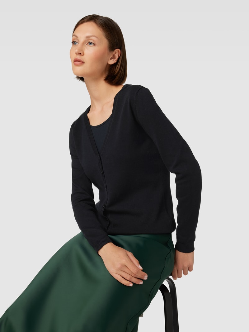 Cardigan mit V-Ausschnitt in schwarz