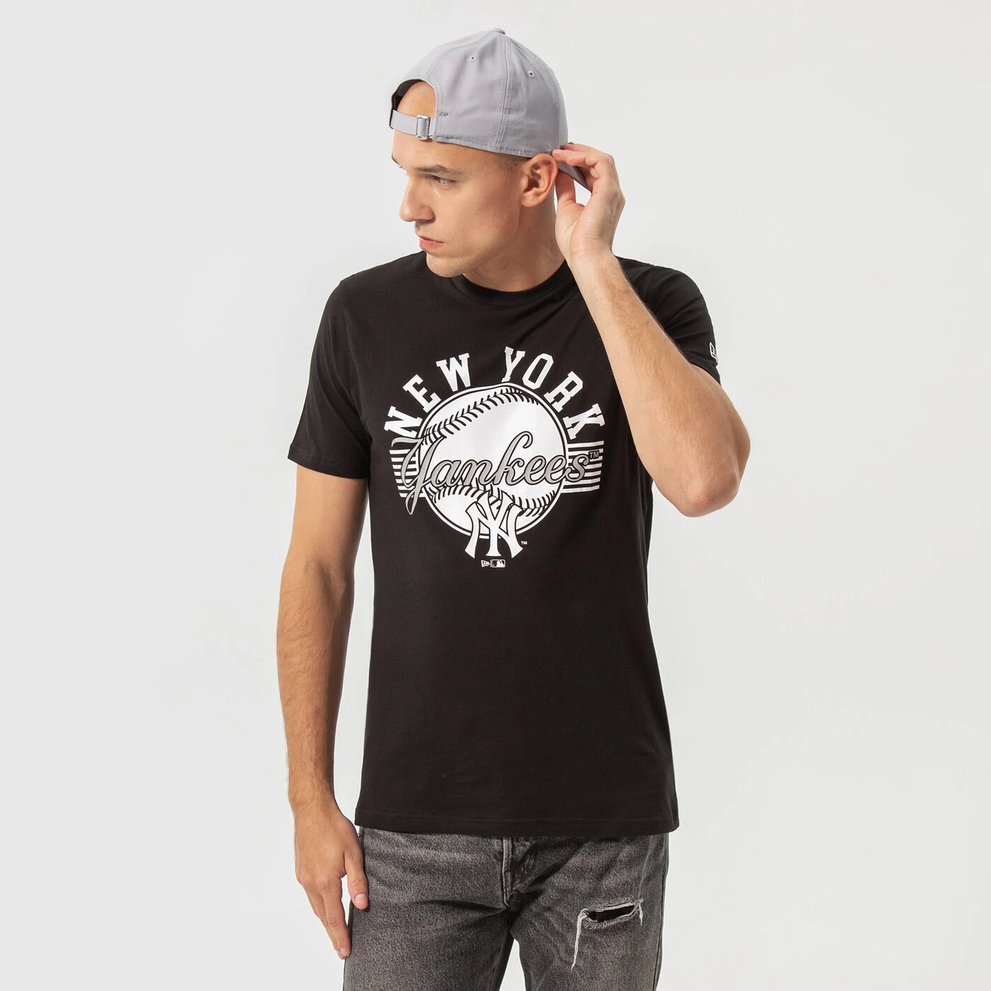 NEW ERA T-SHIRT TEE NYY BLK Schwarz