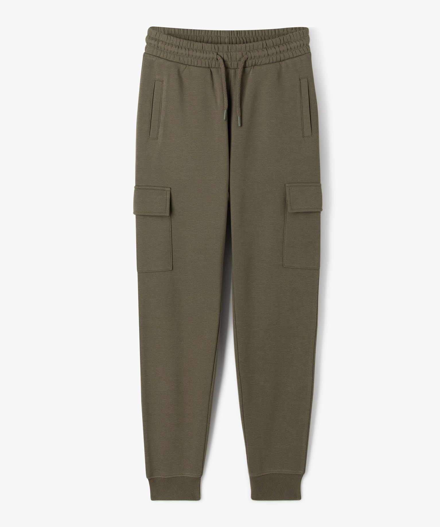 Pantalon de sport en maille molletonnée fille kaki | GEMO