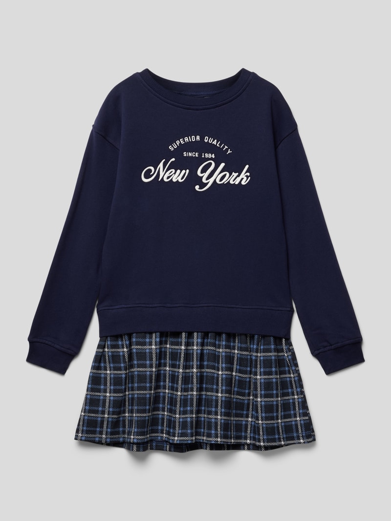 Kleid im Double-Layer-Look Modell 'newyork' in marineblau