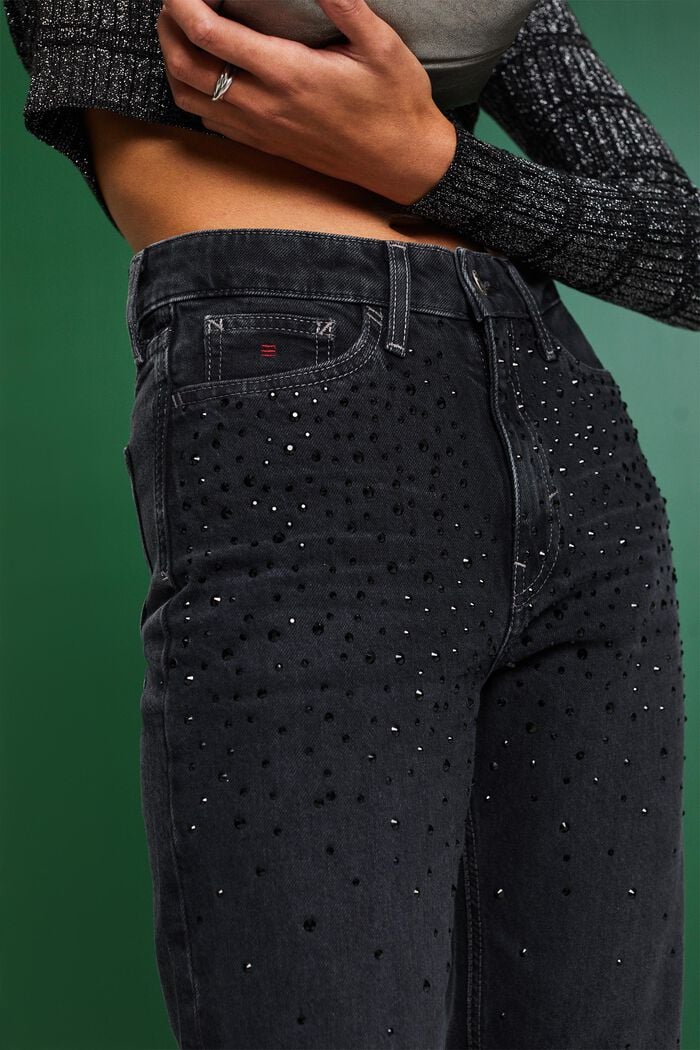 Jeans in klassischer Retro-Optik mit Ziersteinen