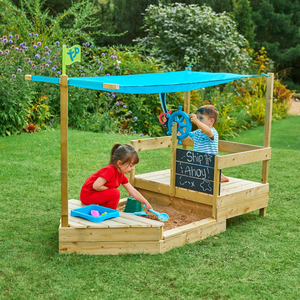 50NRTH TP Toys Holz Sandkasten Kinderspielboot AHOY