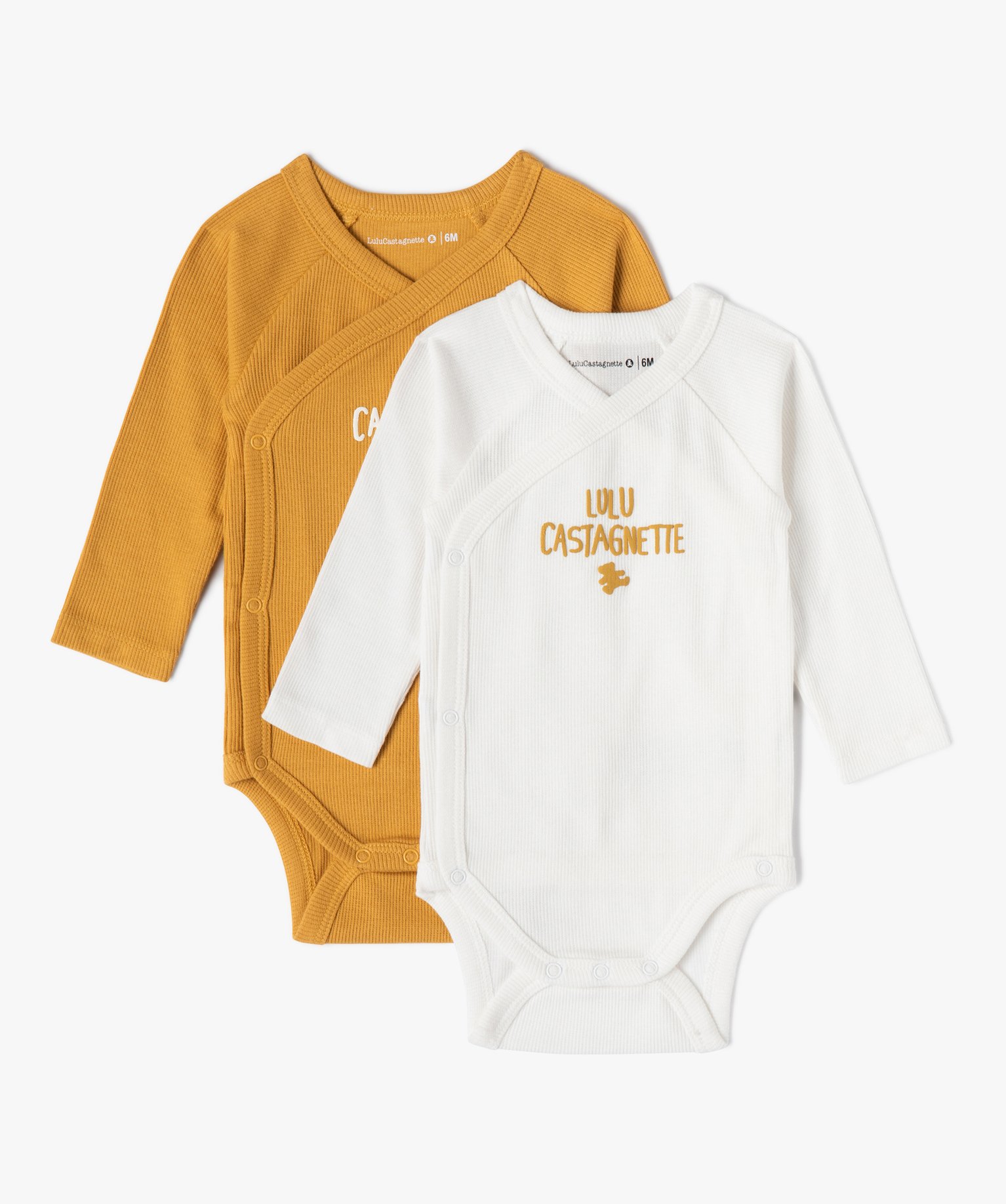 Body bébé manches longues en bord-cte - LuluCastagnette ... jaune | GEMO
