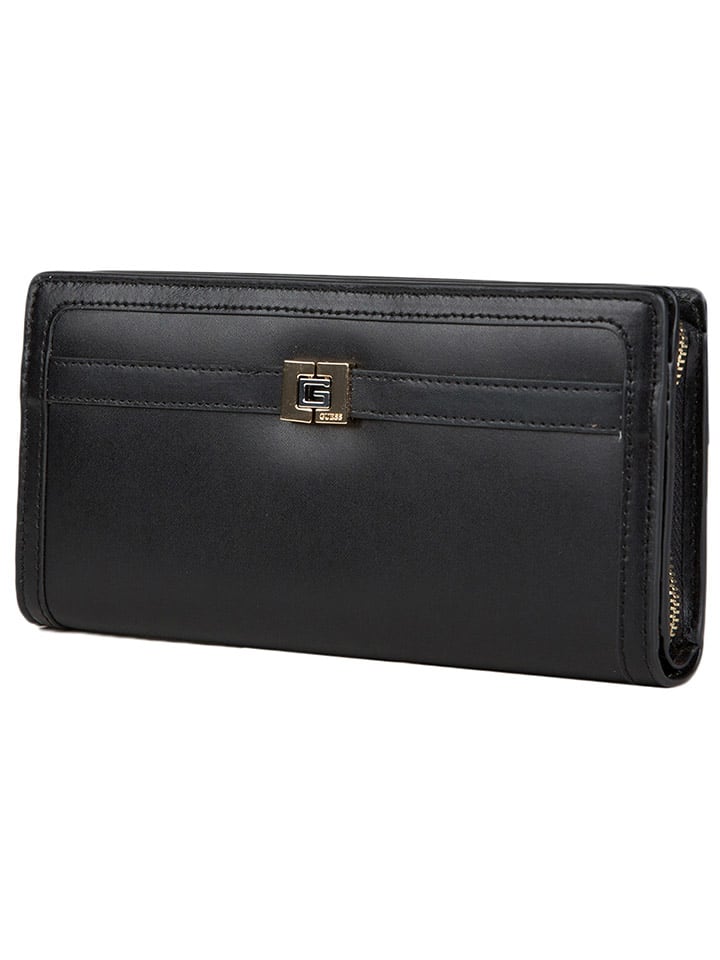 Guess Leder-Geldbörse in Schwarz - (B)20,5 x (H)10,5 x (T)3 cm günstig kaufen onesize
