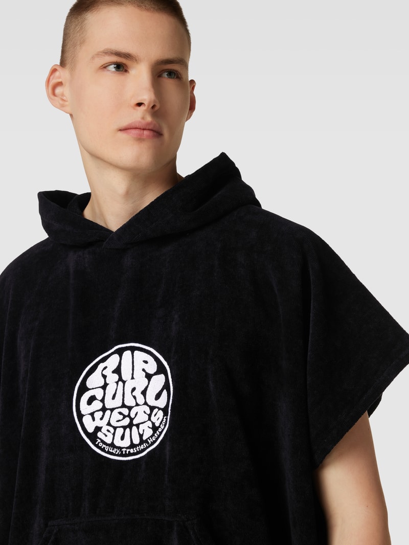 Handtuch mit Kapuze Modell 'ICONS' in schwarz