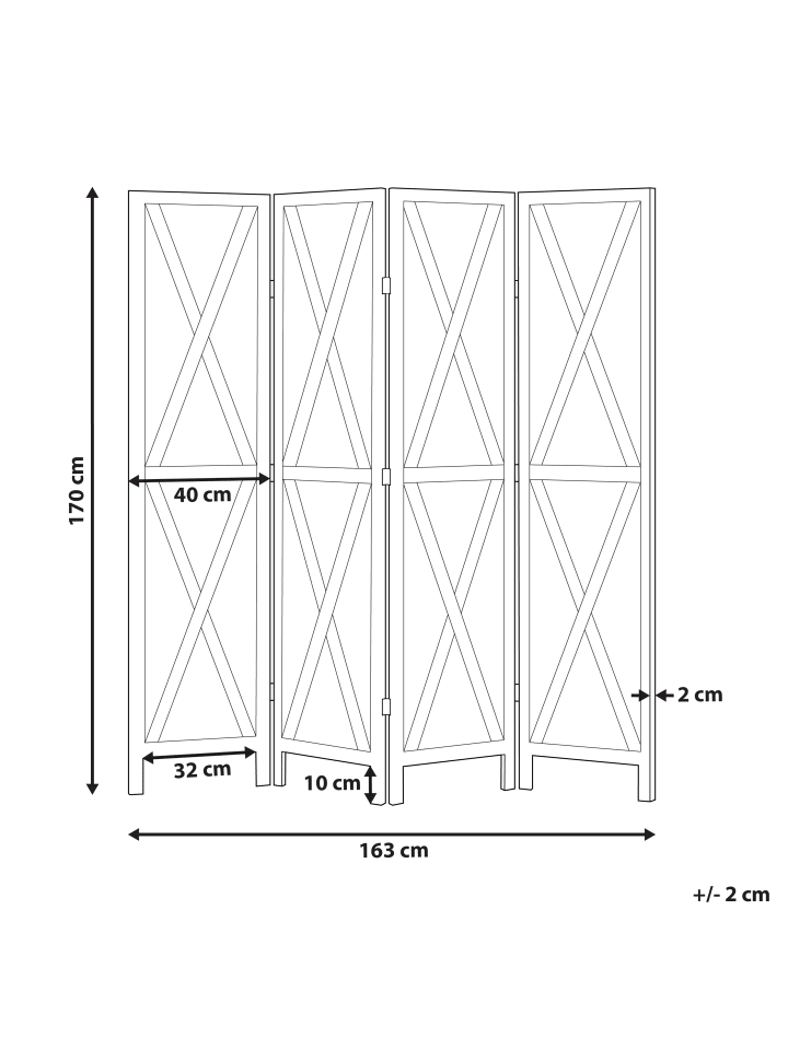 Beliani Paravent RIDANNA in Braun - (W) 163 x (H) 170 x (L) 2 cm günstig kaufen onesize