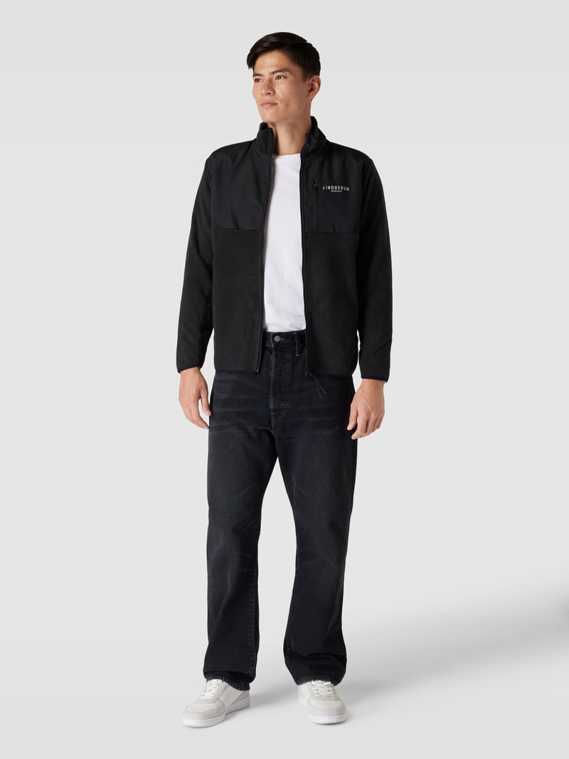 Sweatjacke mit Stehkragen in schwarz