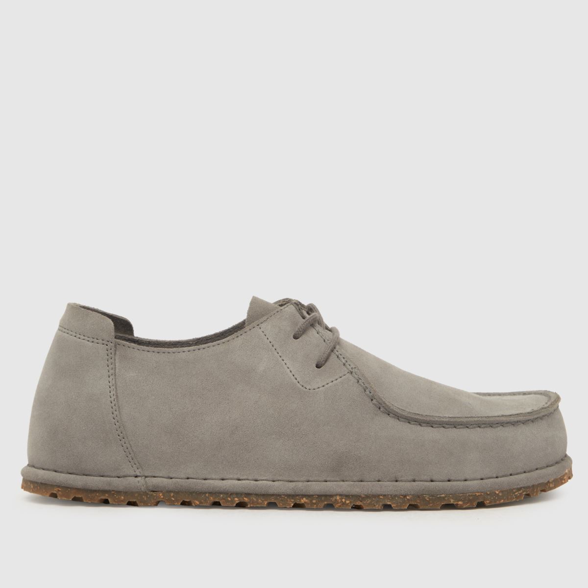 BIRKENSTOCK – Ljusgrå utti-skor med snörning