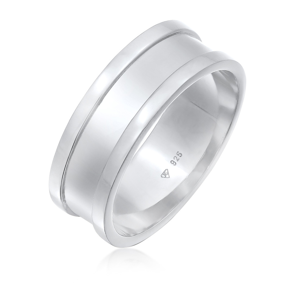 KUZZOI KUZZOI Bague Hommes Bandee Large Oxydée Casual en argent sterling 925 Bague