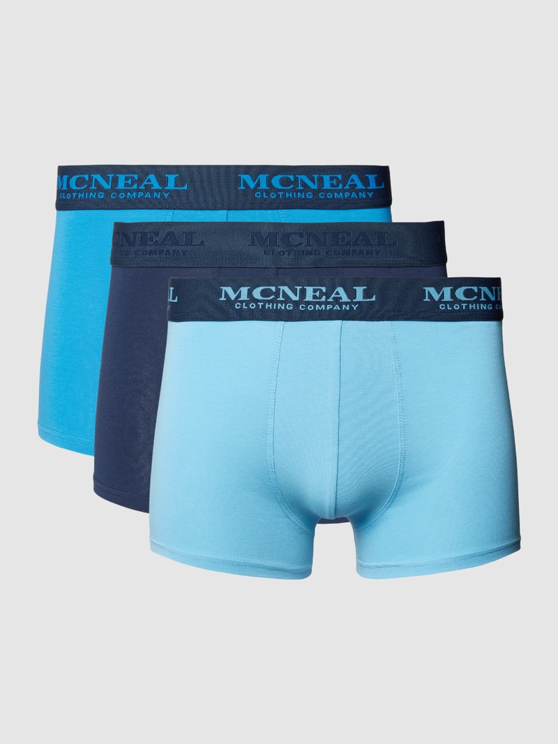 Trunks mit elastischem Logo-Bund im 3er-Pack in blau