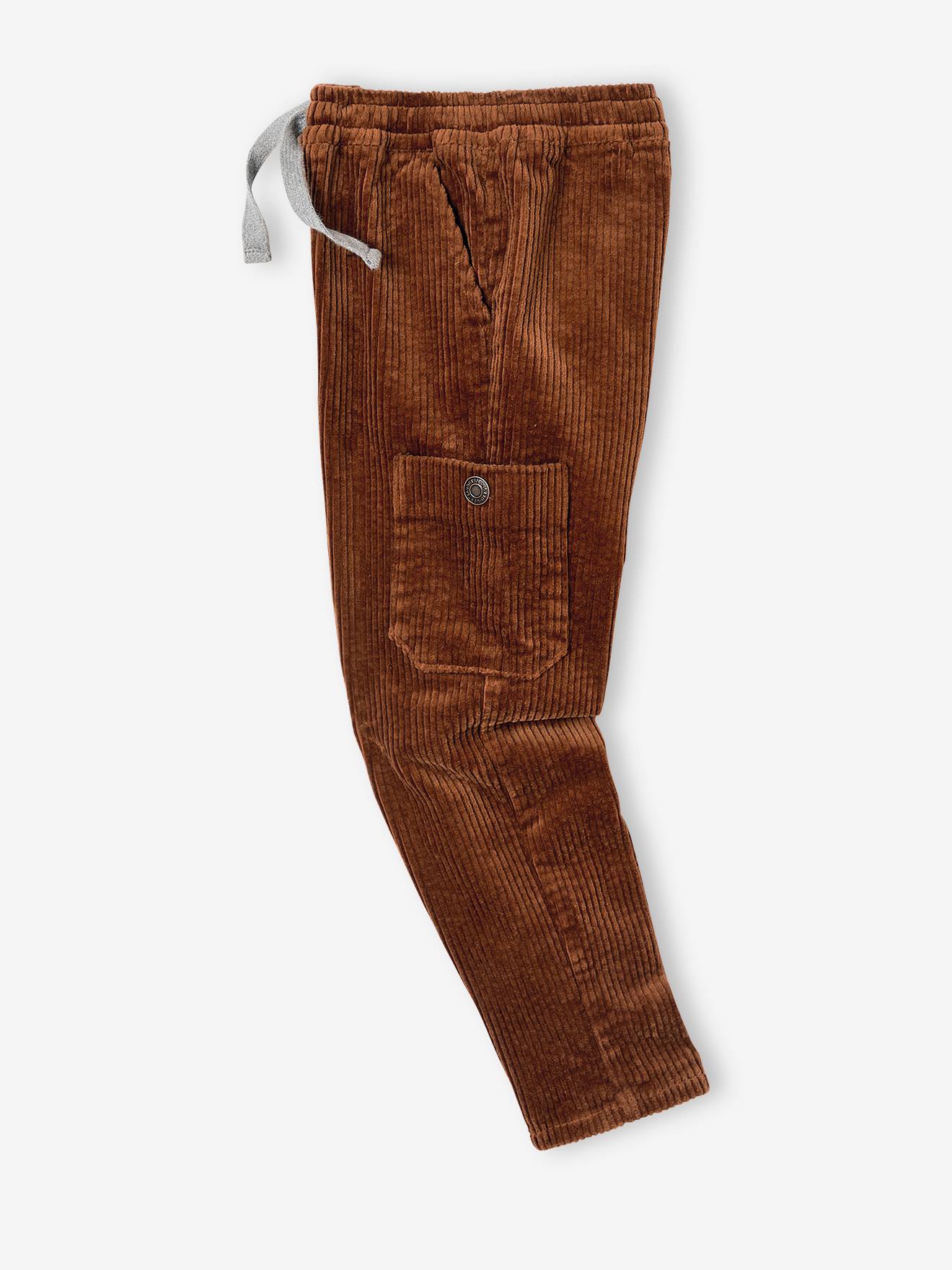 Pantalon velours à enfiler garçon. noisette