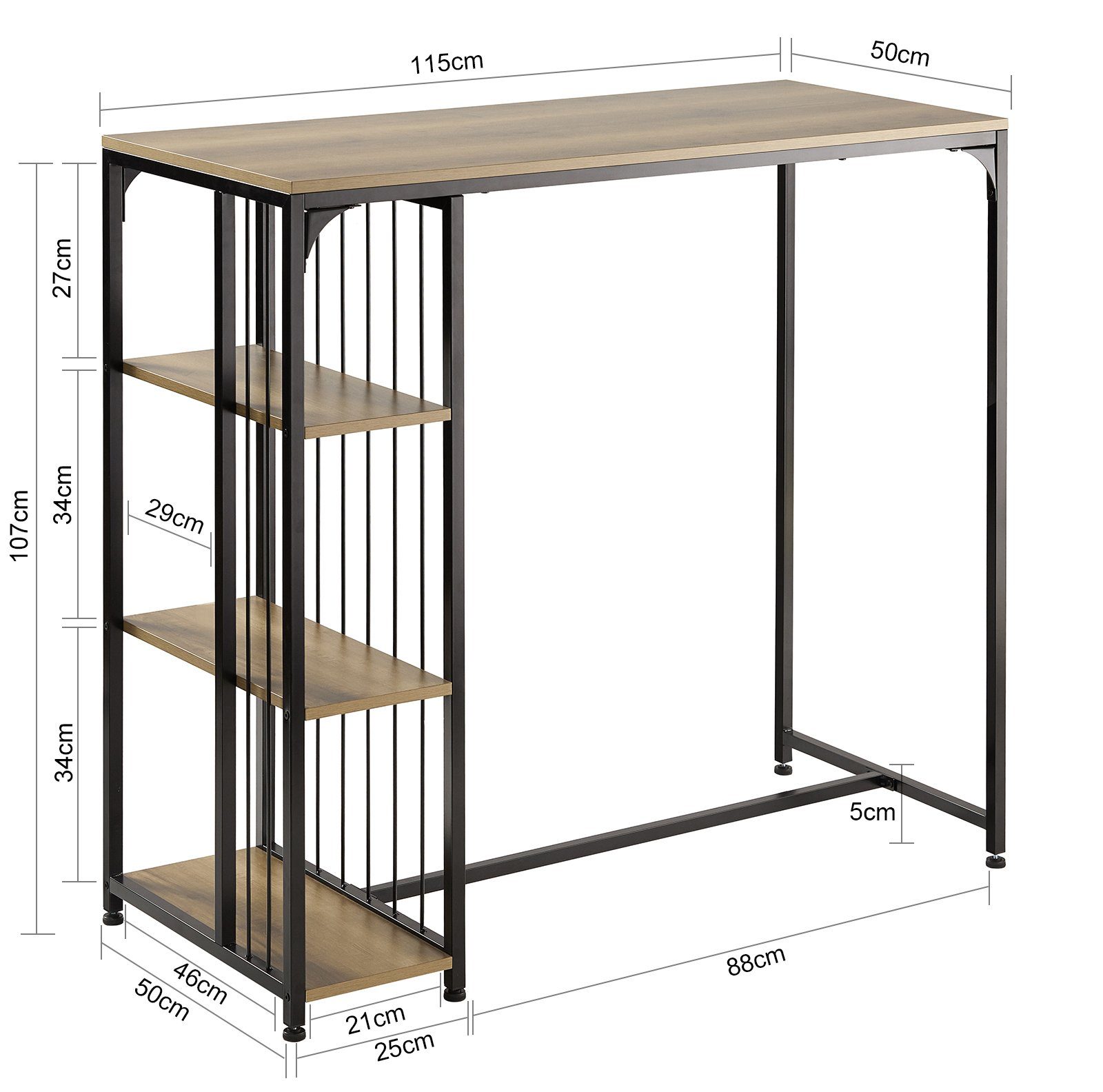 SoBuy Bartisch FWT84, Esstisch Balkontisch Küchentisch Bistrotisch Stehtisch Balkontisch