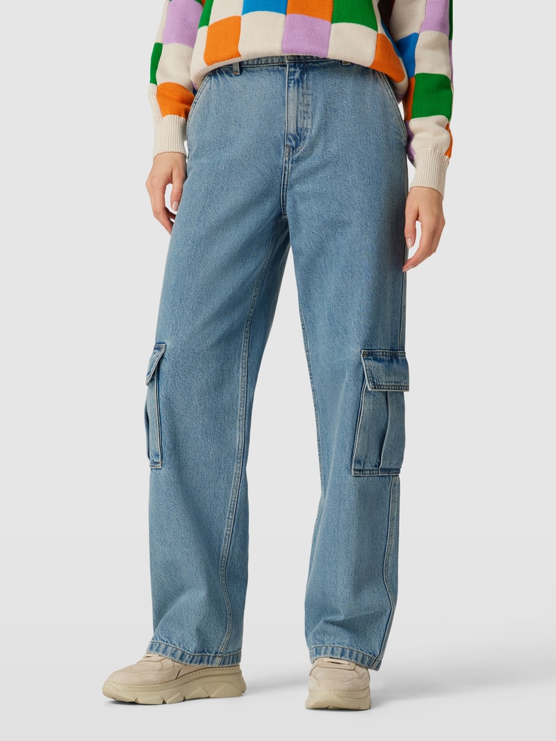 Relaxed Fit Jeans mit Cargotasche in jeans