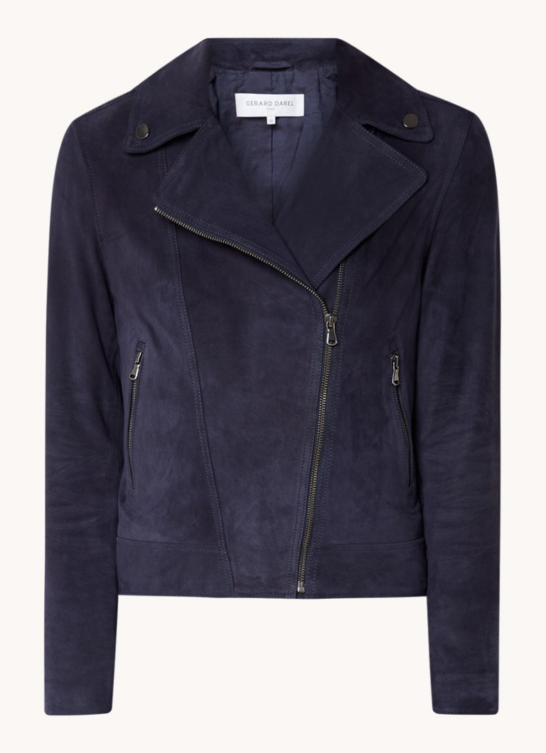 Gerard Darel  Joceline bikerjack van geitensuède met ritszakken