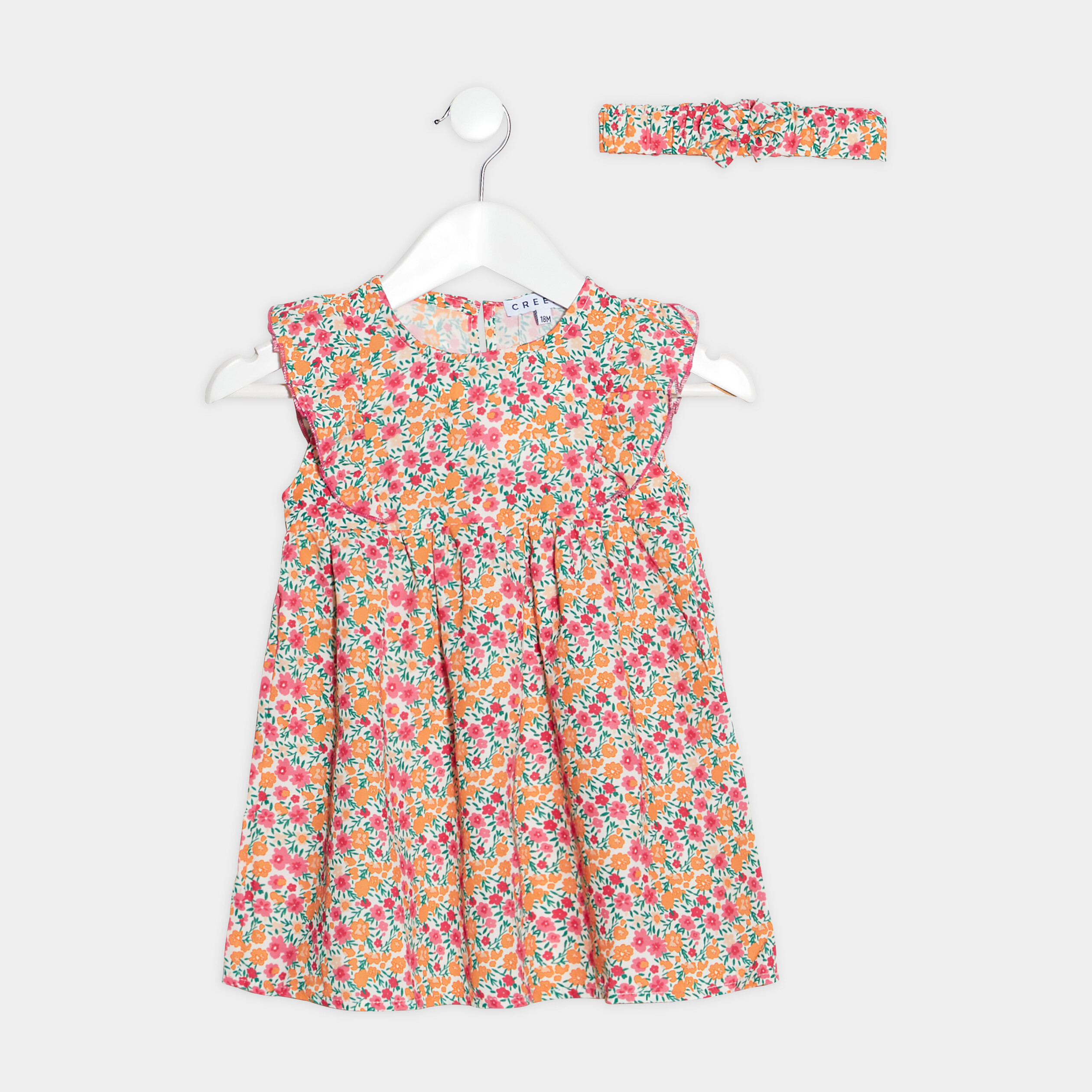 Ensemble 2 pièces robe et bandeau ecru bébé fille | La Halle