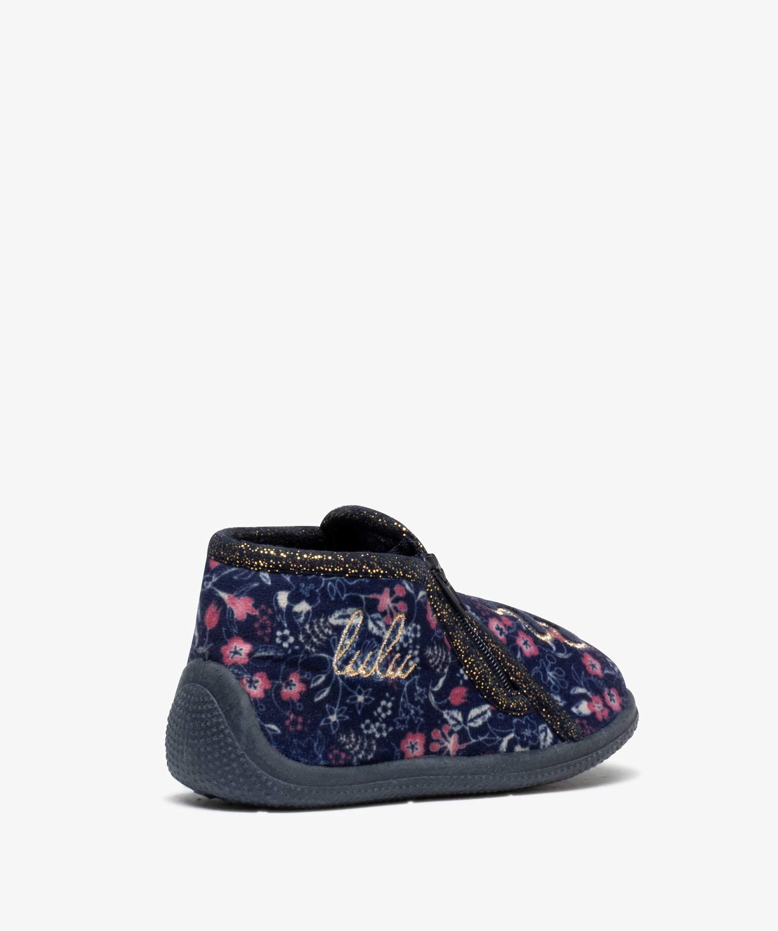 Chaussons bébé fille en velours imprimé fleurs - Lulu Cas... bleu | GEMO