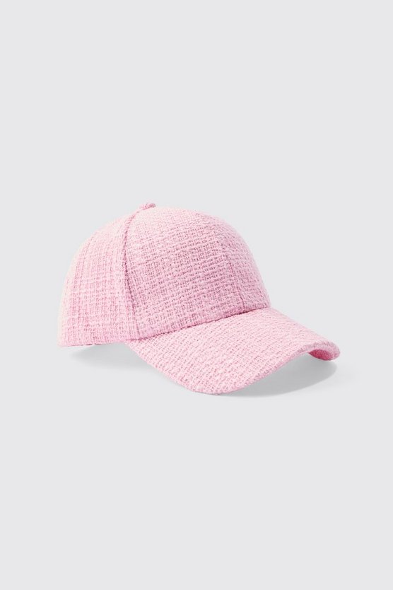 Strukturierte Bouclee-Kappe in pastellfarbenem Pink