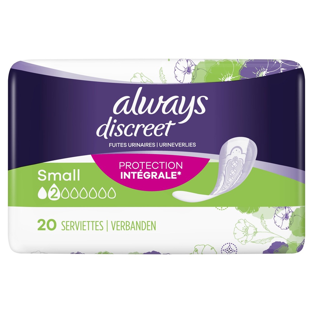 always Always Discreet Serviettes Pour Fuites Urinaires Small x20 Serviettes Pour Fuites Urinaires
