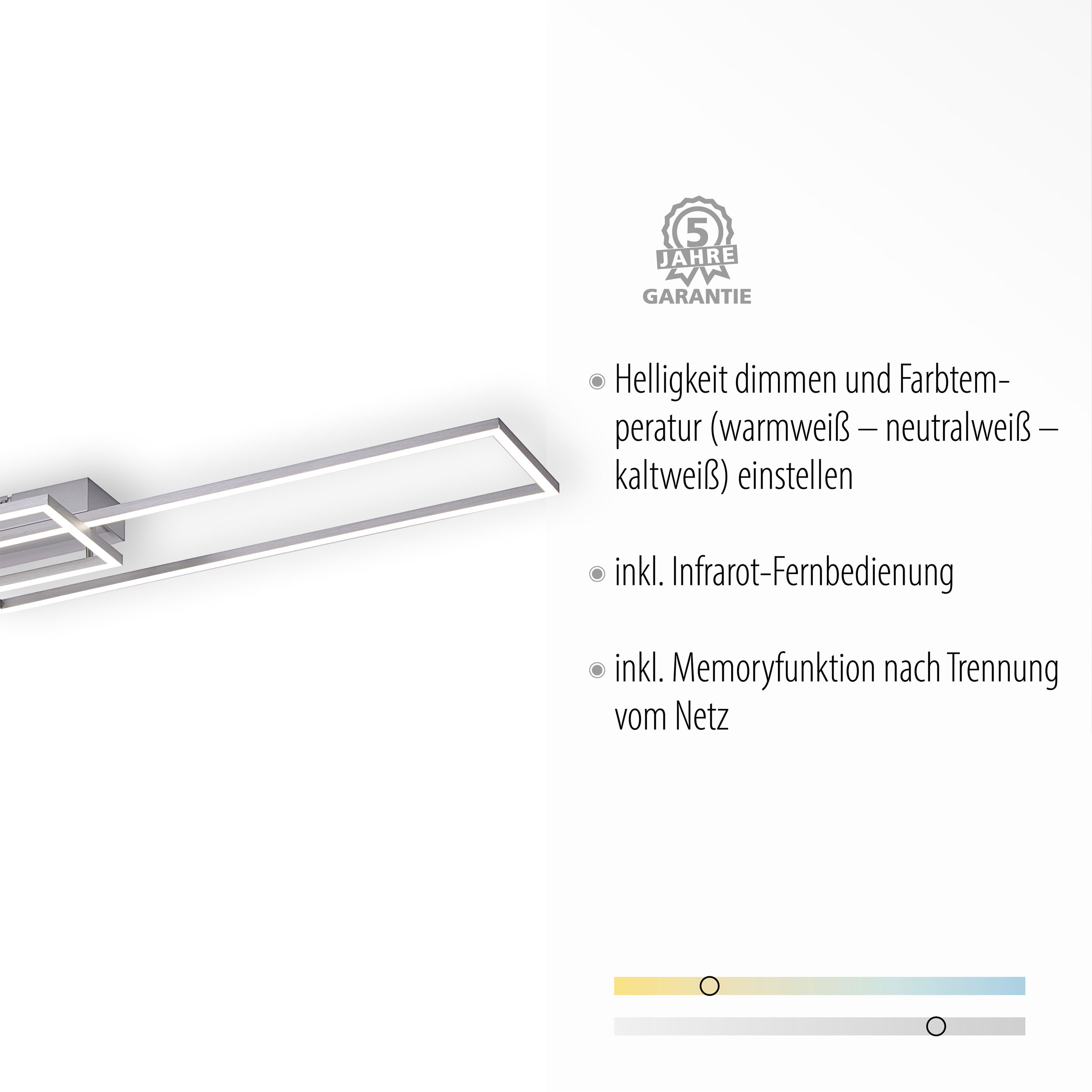 JUST LIGHT.LED-Deckenleuchte 2flg