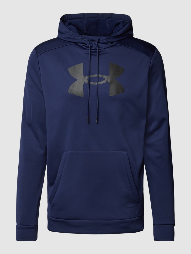 Hoodie mit Logo-Print in marineblau