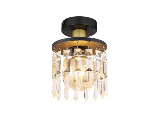 meineWunschleuchte LED Deckenleuchte, LED wechselbar, warmweiß, kleine ausgefallene Designer Lampe mit Kristall für Treppenhaus Ø 15cm