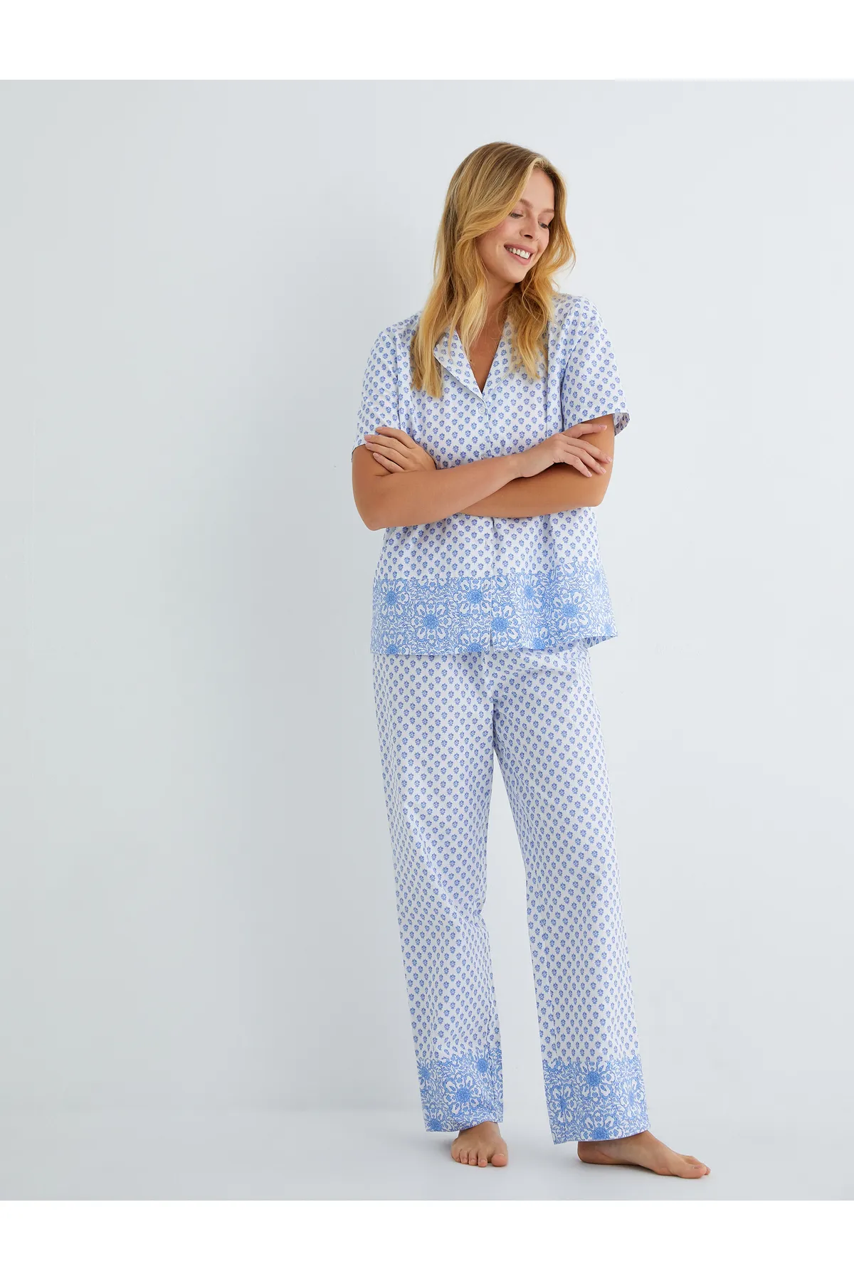 Koton  Pyjamahose aus Baumwolle mit geradem Bein und elastischem Bund
