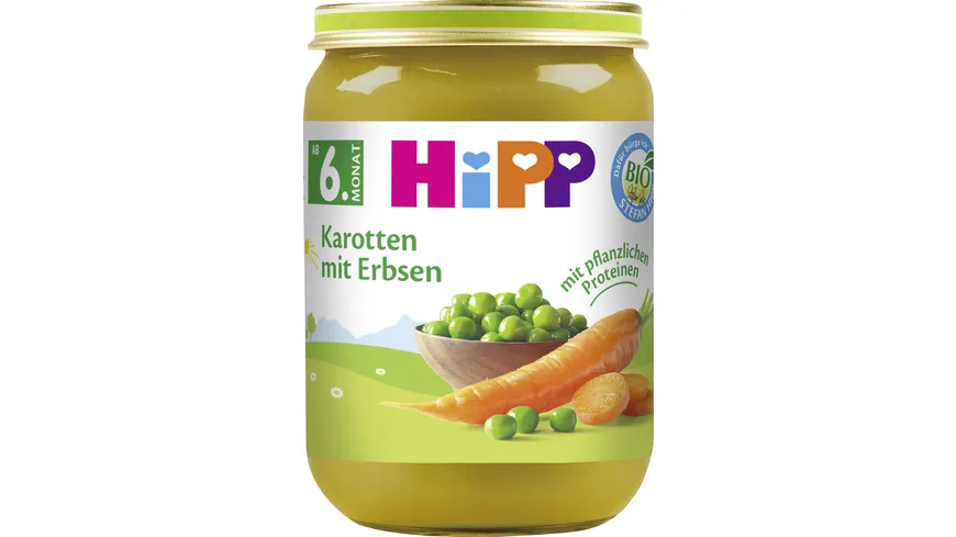 HiPP Bio Gemüse Karotte mit Erbsen 190 g