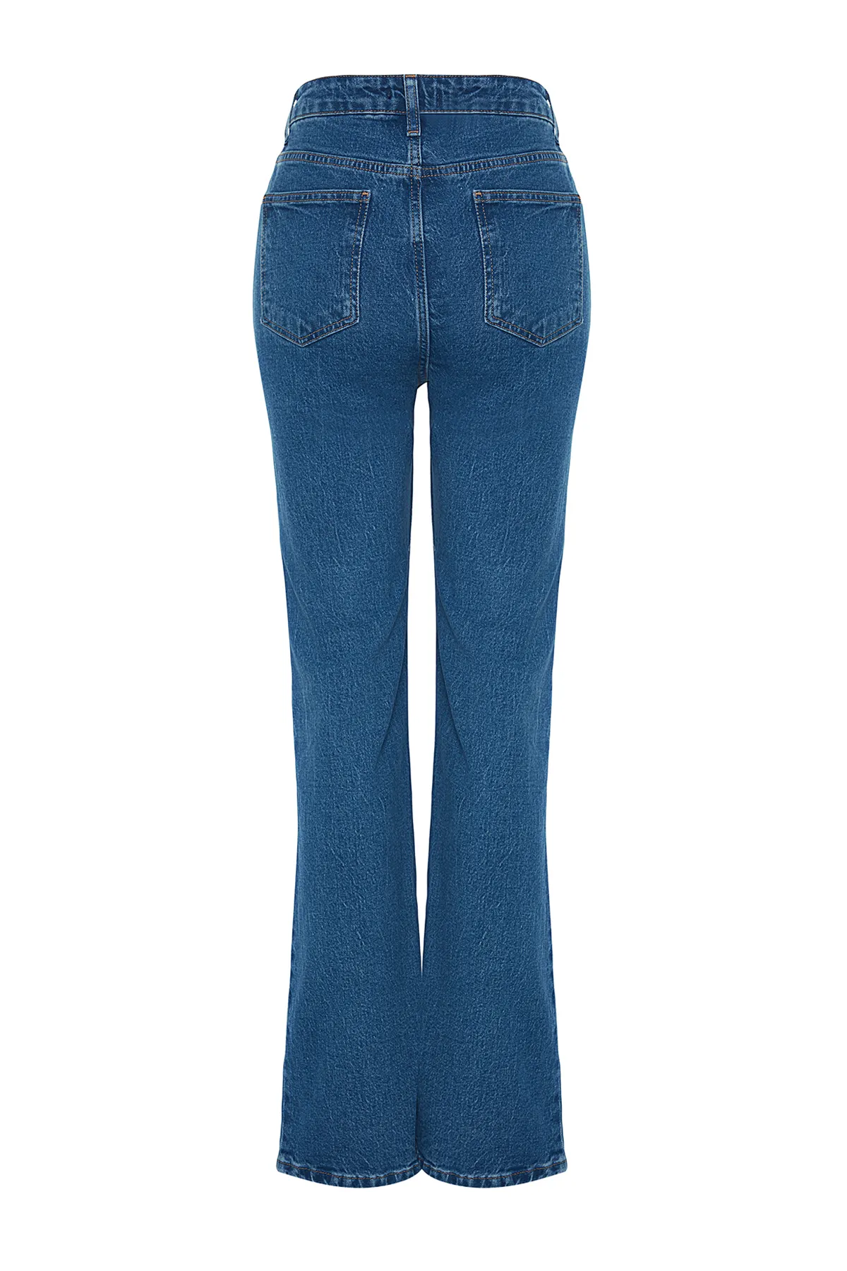 Trendyol Collection  Blaue bequeme Jeans mit hoher Taille und weitem Bein TWOAW24JE00069