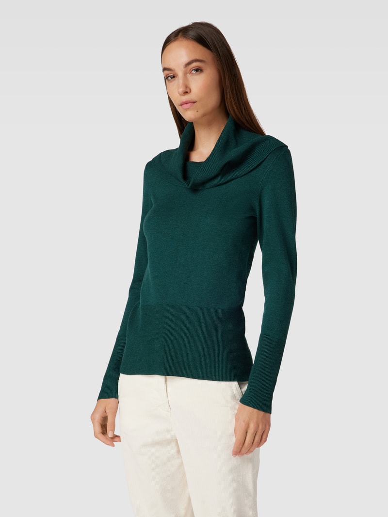 Strickpullover mit Schalkragen Modell 'Dollie' in smaragdgrün