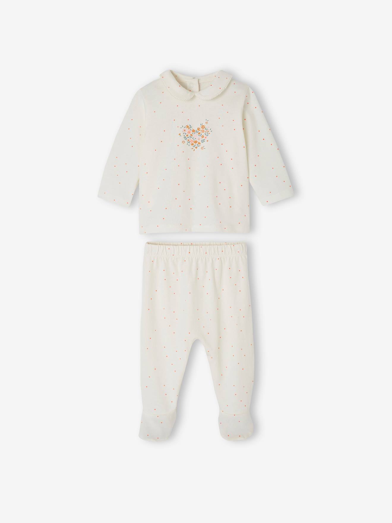 Vertbaudet 2er-Pack Baby Schlafanzüge Oeko-Tex - wollweiß