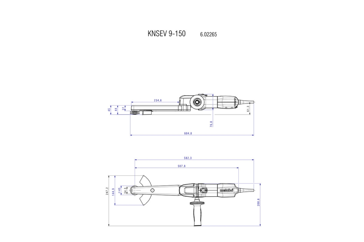 Metabo 602265500 KNSE 9-150 Σετ Εσωτερικός Γωνιακός Μύλος