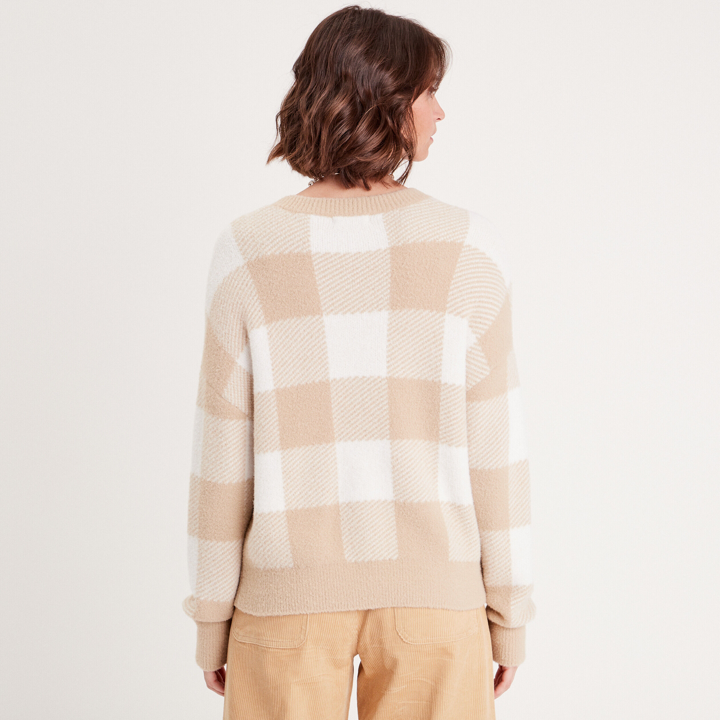 Pull col rond ecru femme | Cache Cache