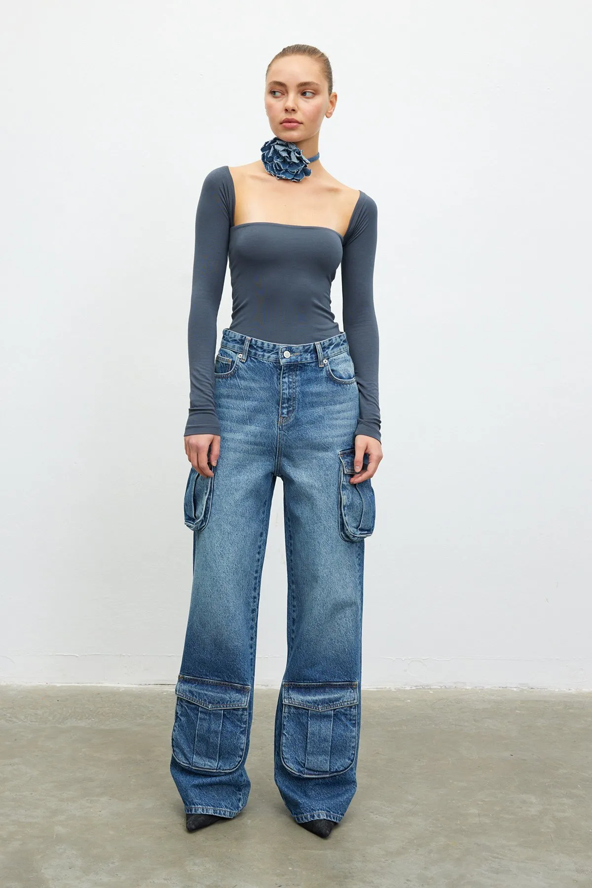 VATKALI  Cargo-Jeans mit hoher Taille – Premium-Kollektion