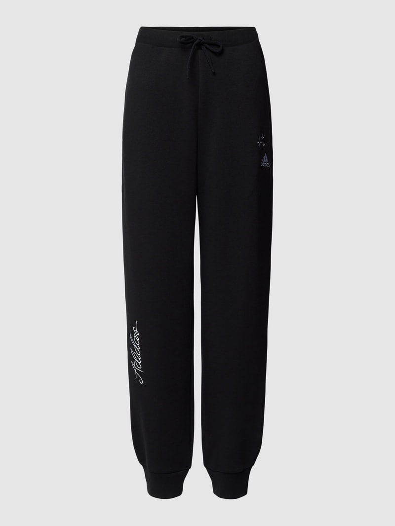 Sweatpants mit Label-Stitching in schwarz