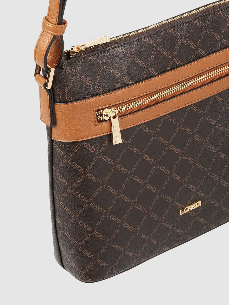 Crossbody Bag in Leder-Optik Modell 'Filiberta' in dunkelbraun