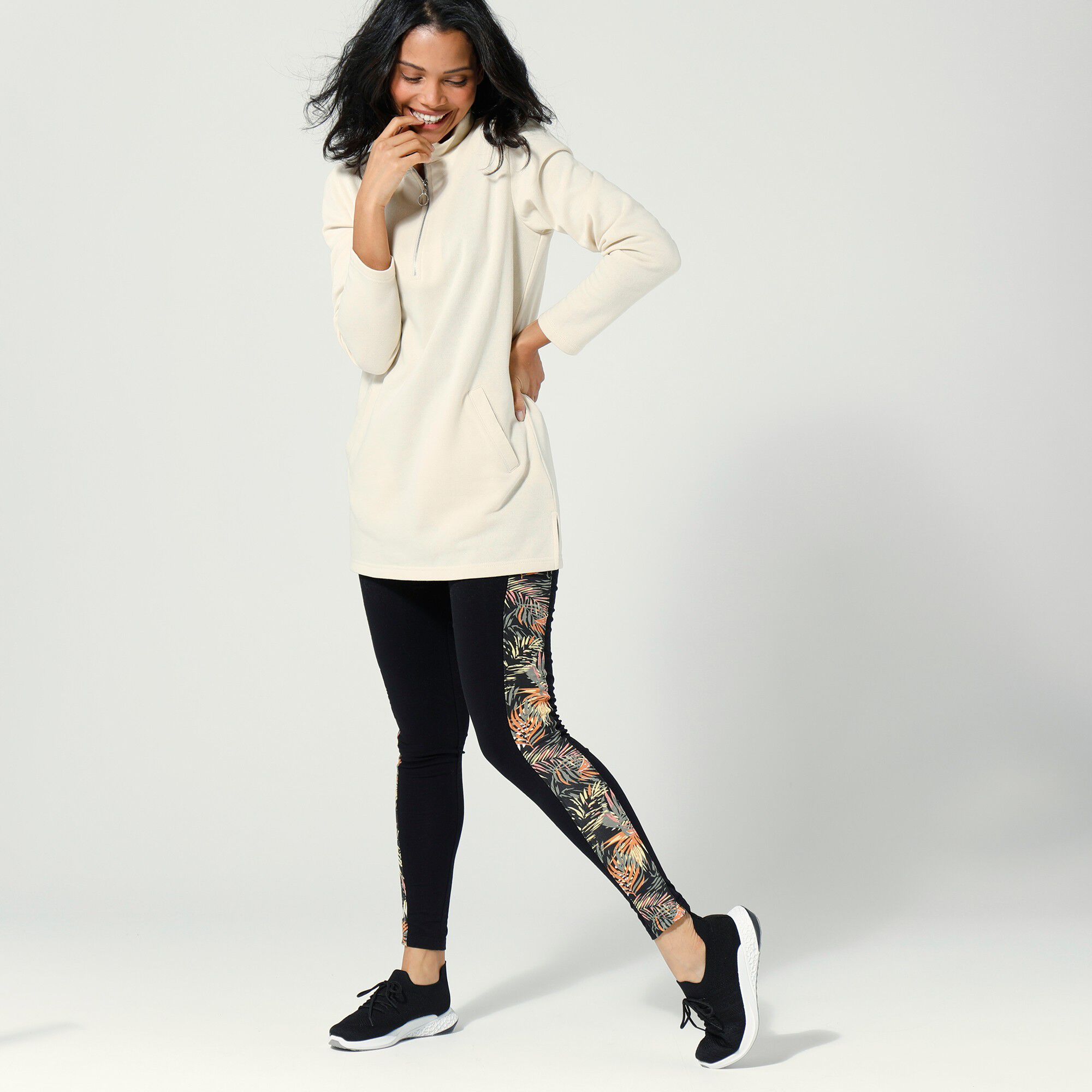 Legging long bande imprimée
