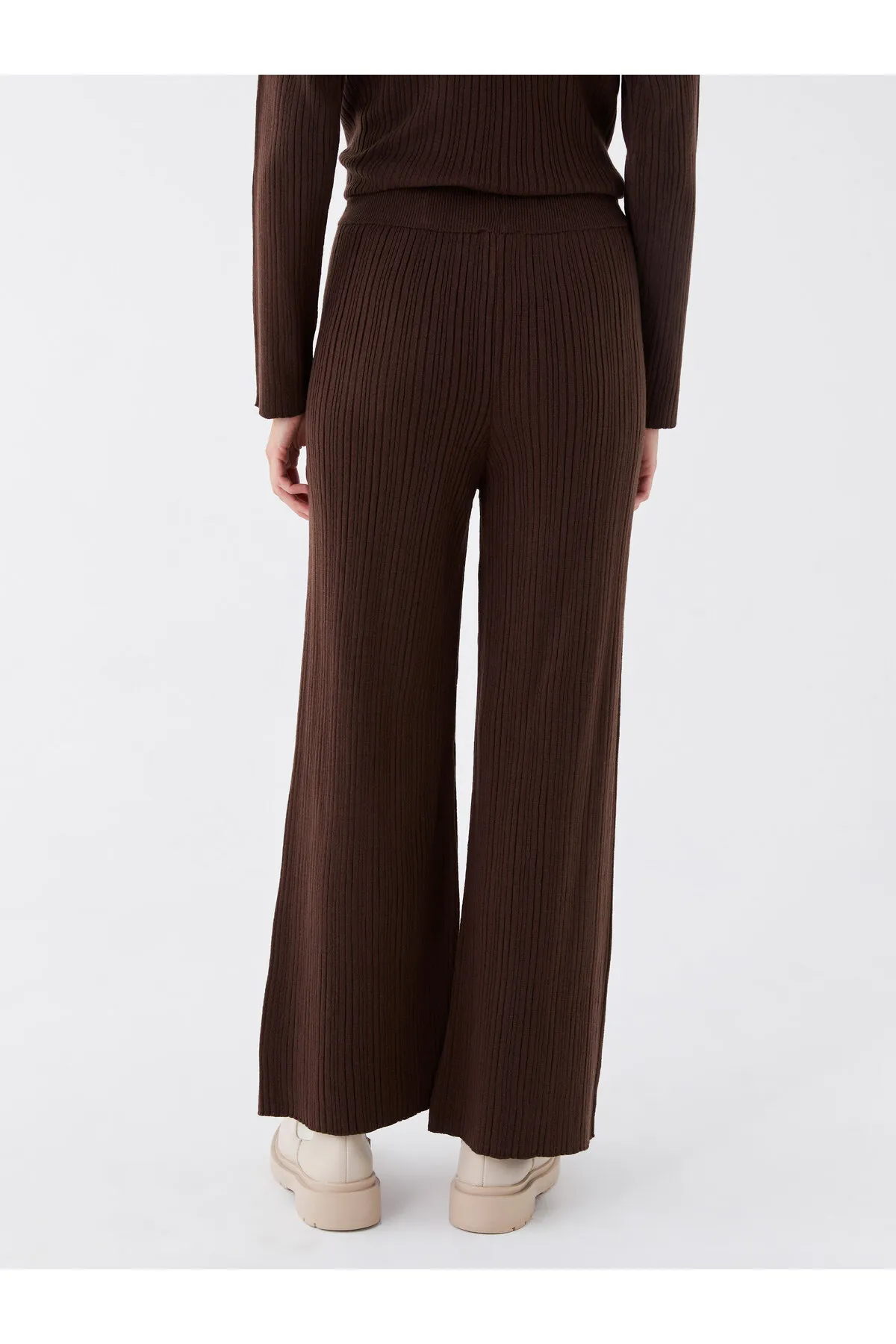 LC Waikiki  Einfarbige Strickhose für Damen mit elastischem Bund