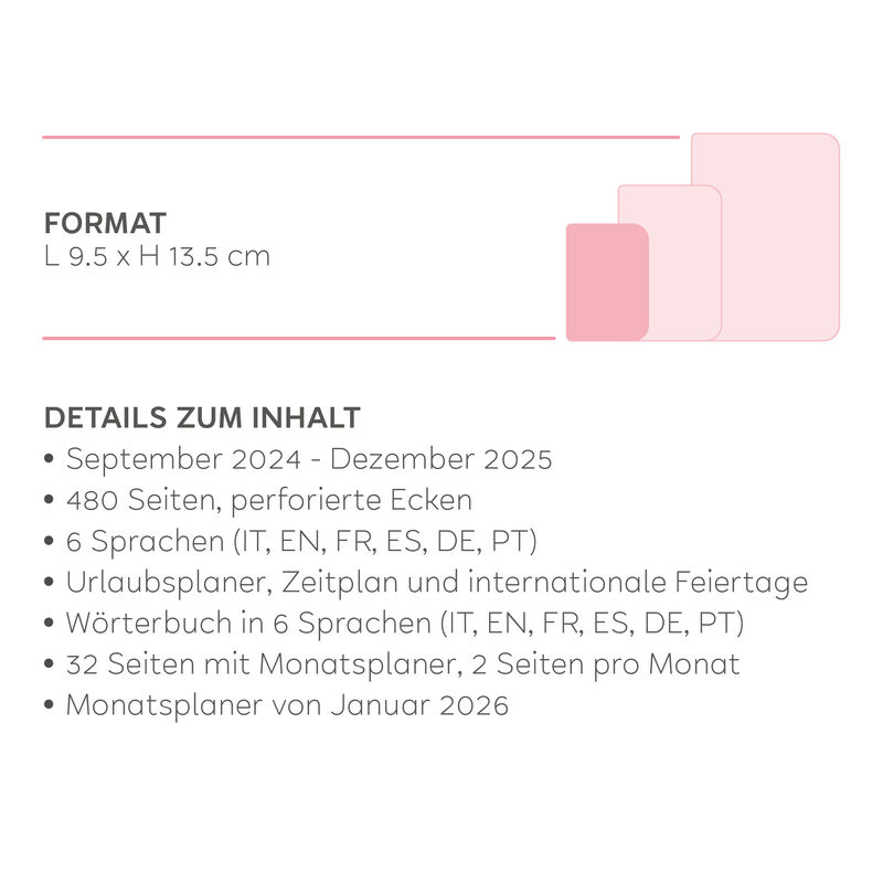 16-mesačný plánovač - 1 deň na stranu - Malý - 2024/2025