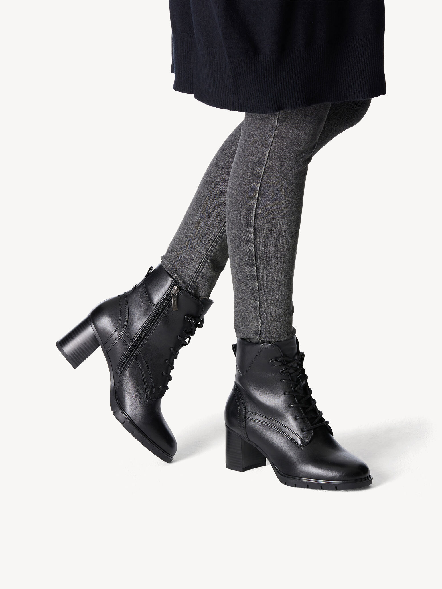 Bottine en cuir - noir