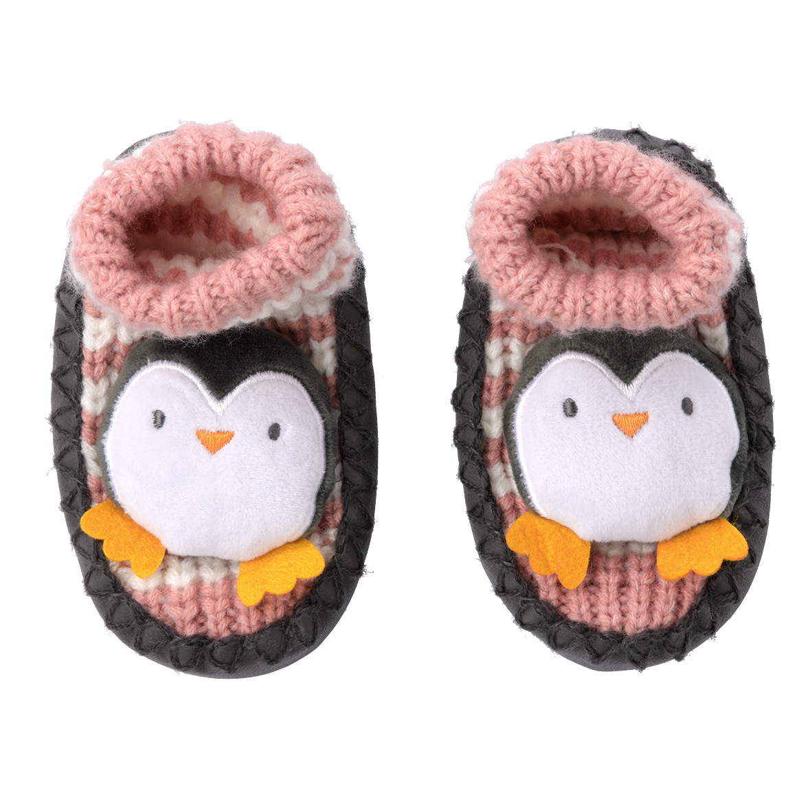 Baby Haussocken mit Pinguin-Applikation