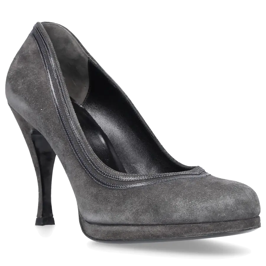 Balenciaga - High Heels Pumps Kalbsleder Veloursleder dunkelgrau schwarz - grau