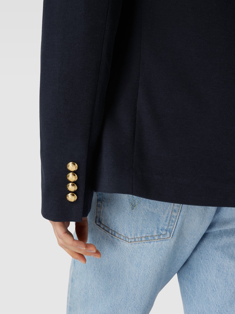 Blazer mit aufgesetzten Pattentaschen in marineblau
