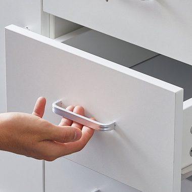 CLIPOP Aktenschrank Mobiler Aktenschrank mit 3 Schubladen 60x40x60cm abschließbar Büro-Rollschrank mit Rollen